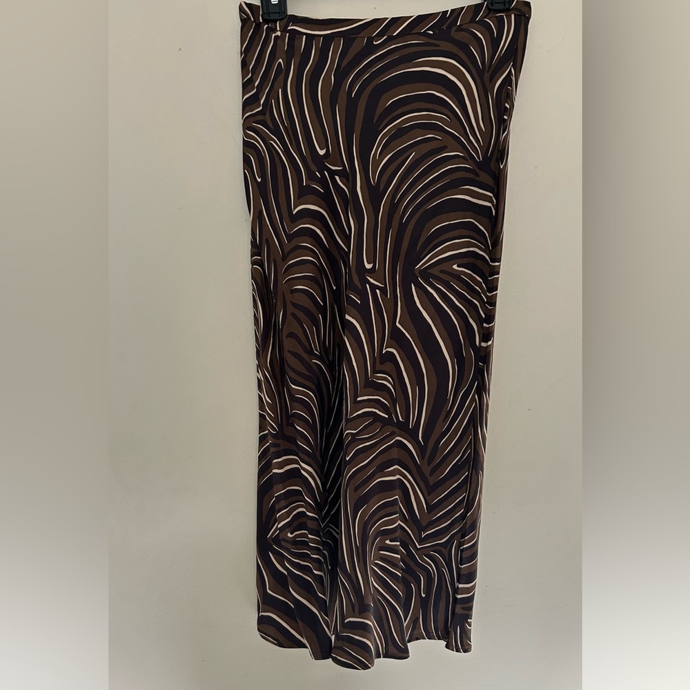 Zebra animal print cheetah Medi maxi satin bias skirt small 2